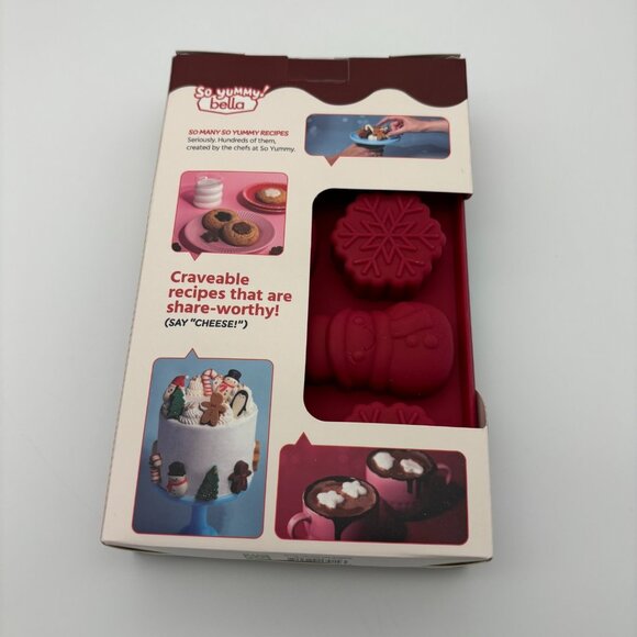So Yummy by bella Silicone Candy Chocolate Christmas Mold Set, Snowman, Santa - Picture 4 of 5